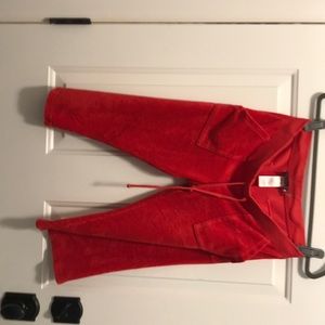 Terry clutch track pants with button pockets